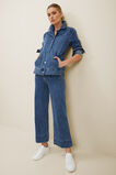 Denim Tie Up Jacket  Mid Indigo Denim  hi-res