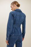 Denim Tie Up Jacket  Mid Indigo Denim  hi-res