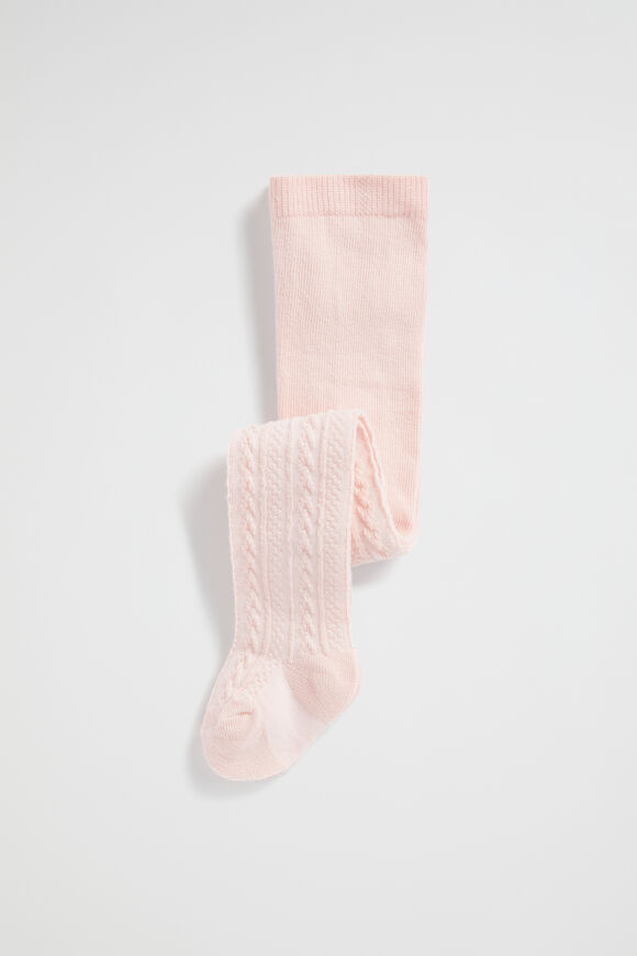 Cable Knit Tights  Dusty Rose  hi-res