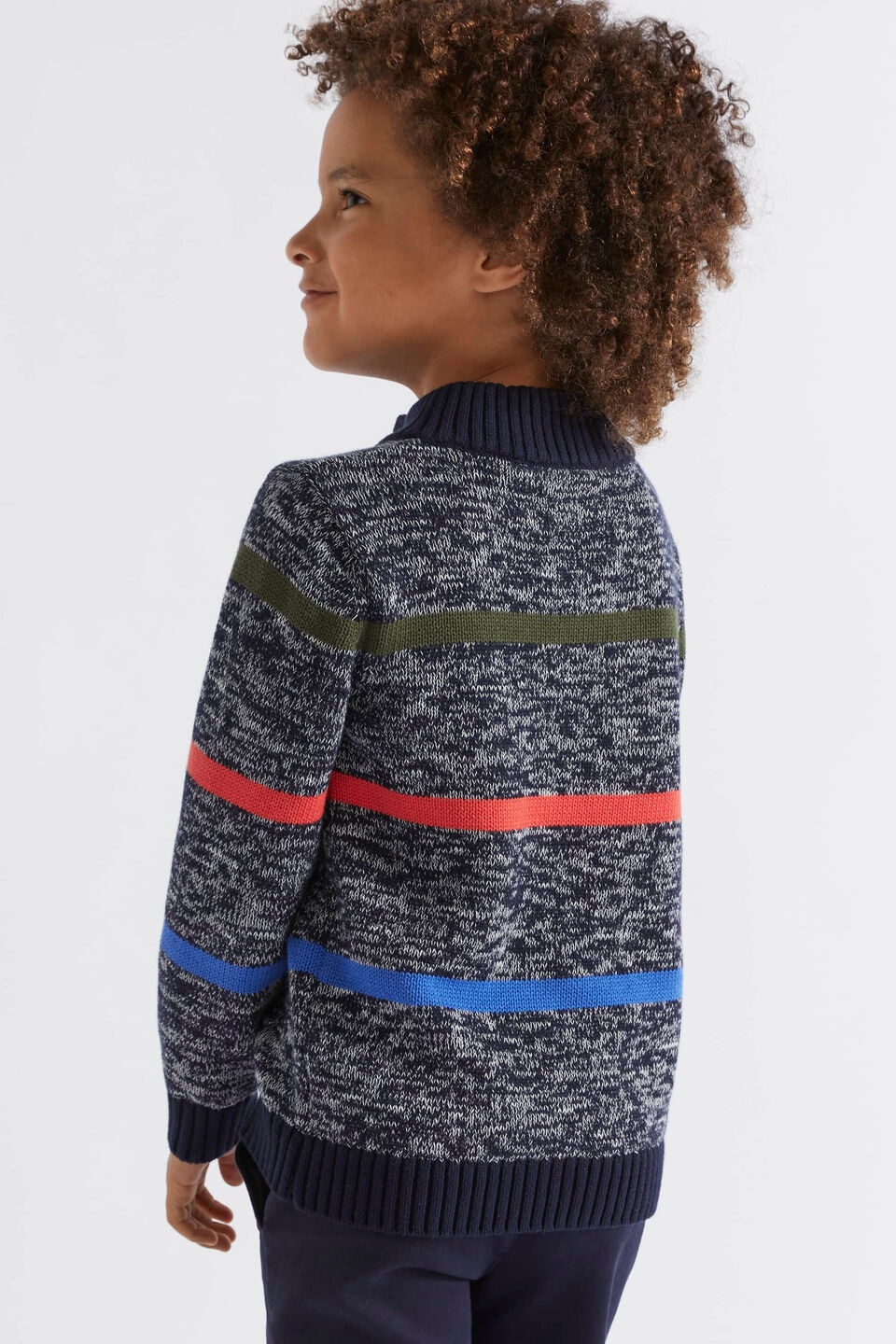 Stripe Button Knit  Multi