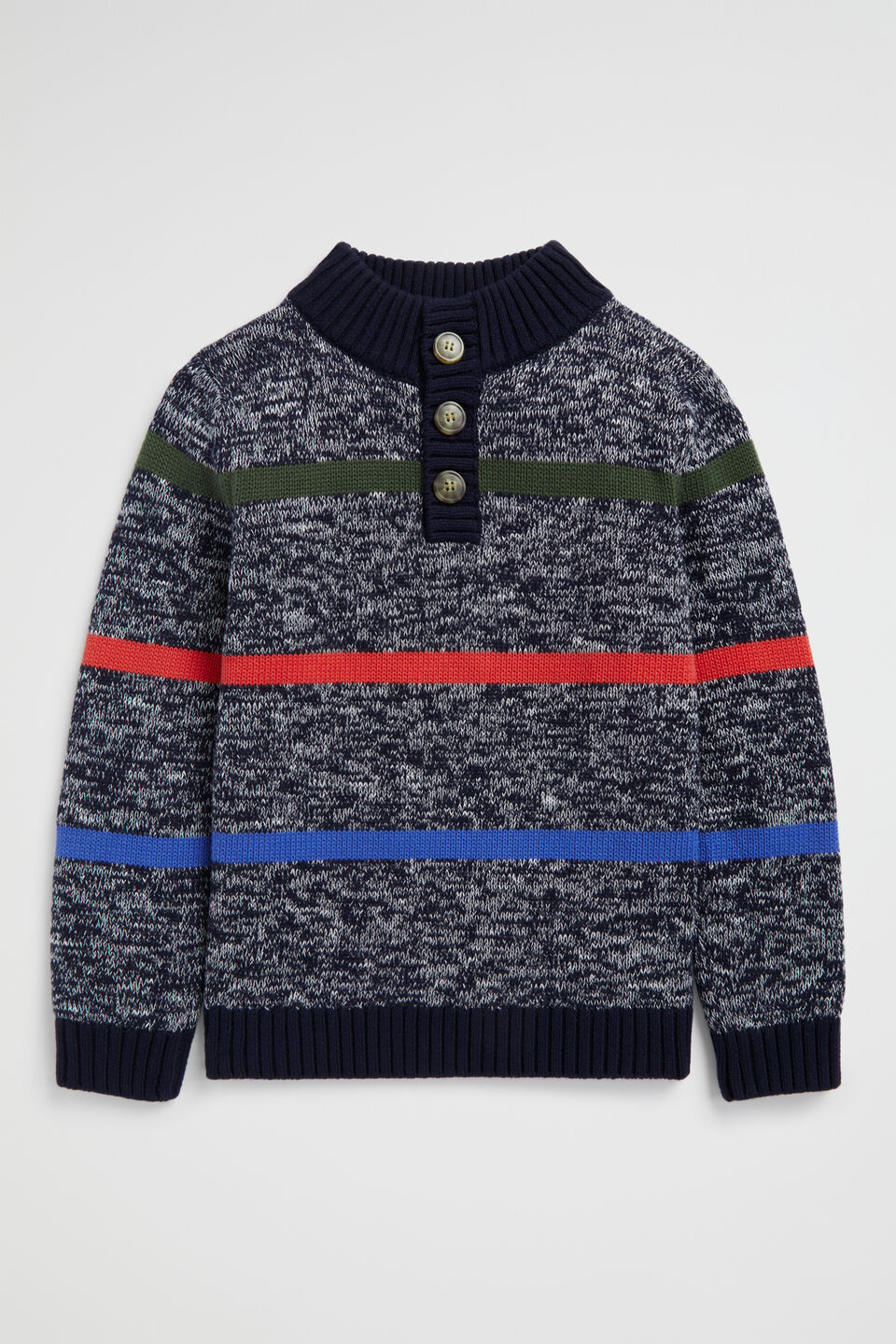 Stripe Button Knit  Multi