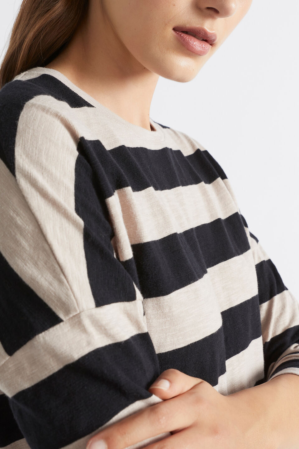 Long Sleeve Stripe Top  Light Storm Stripe