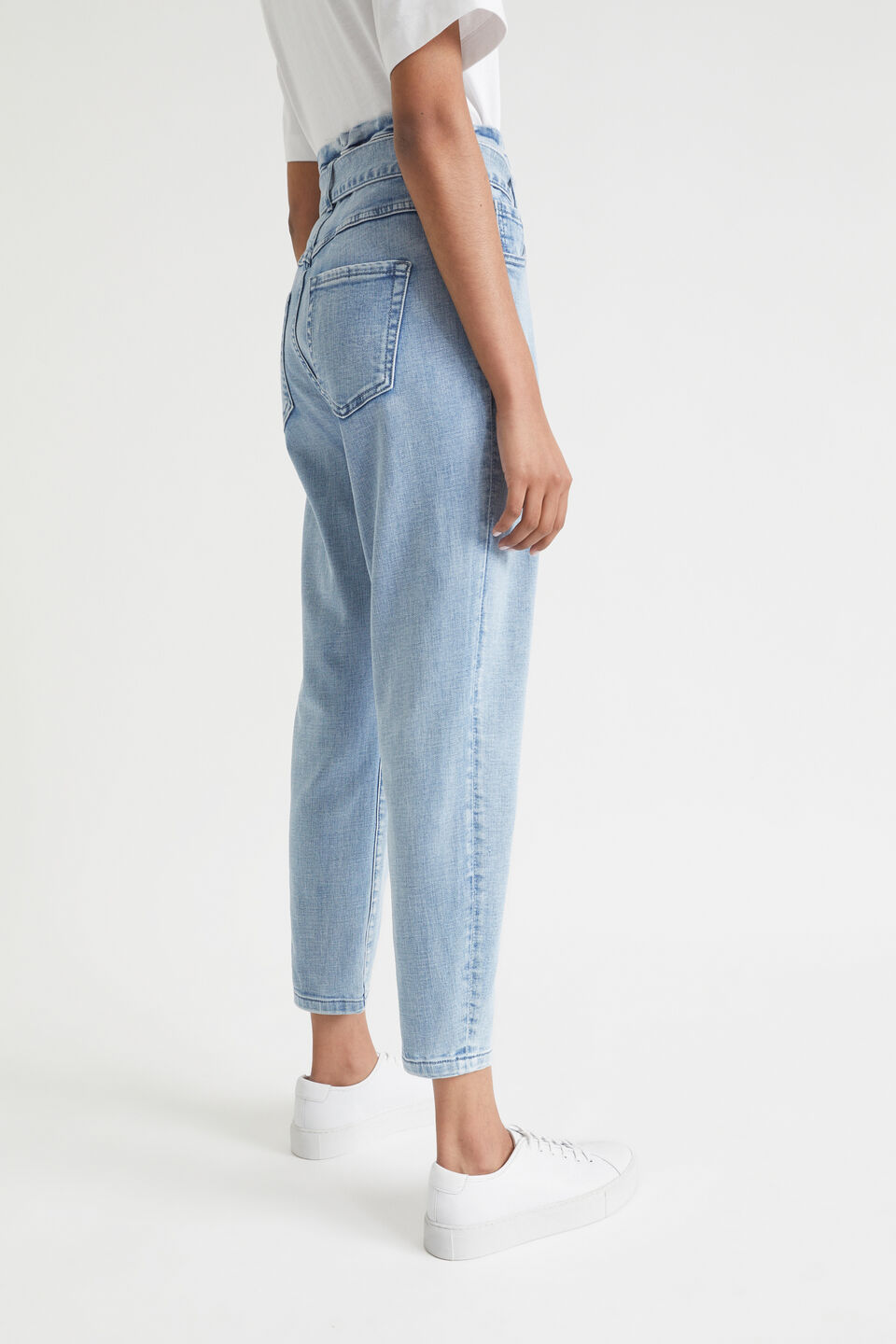 Belted Paperbag Jean  Sapphire Wash