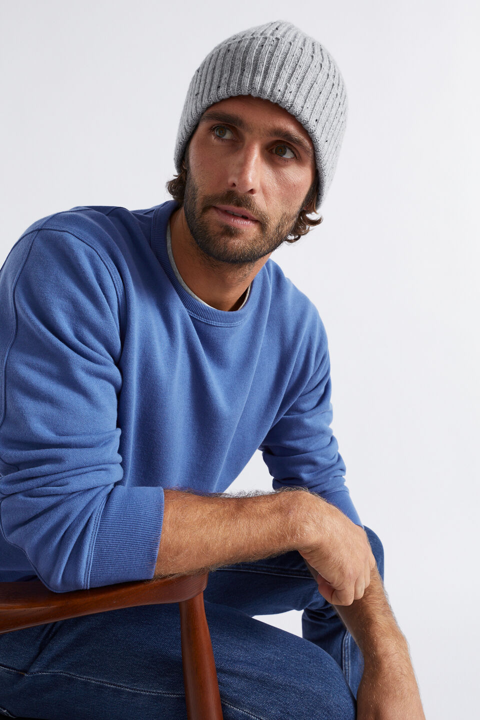 Knitted Beanie  Grey Marle