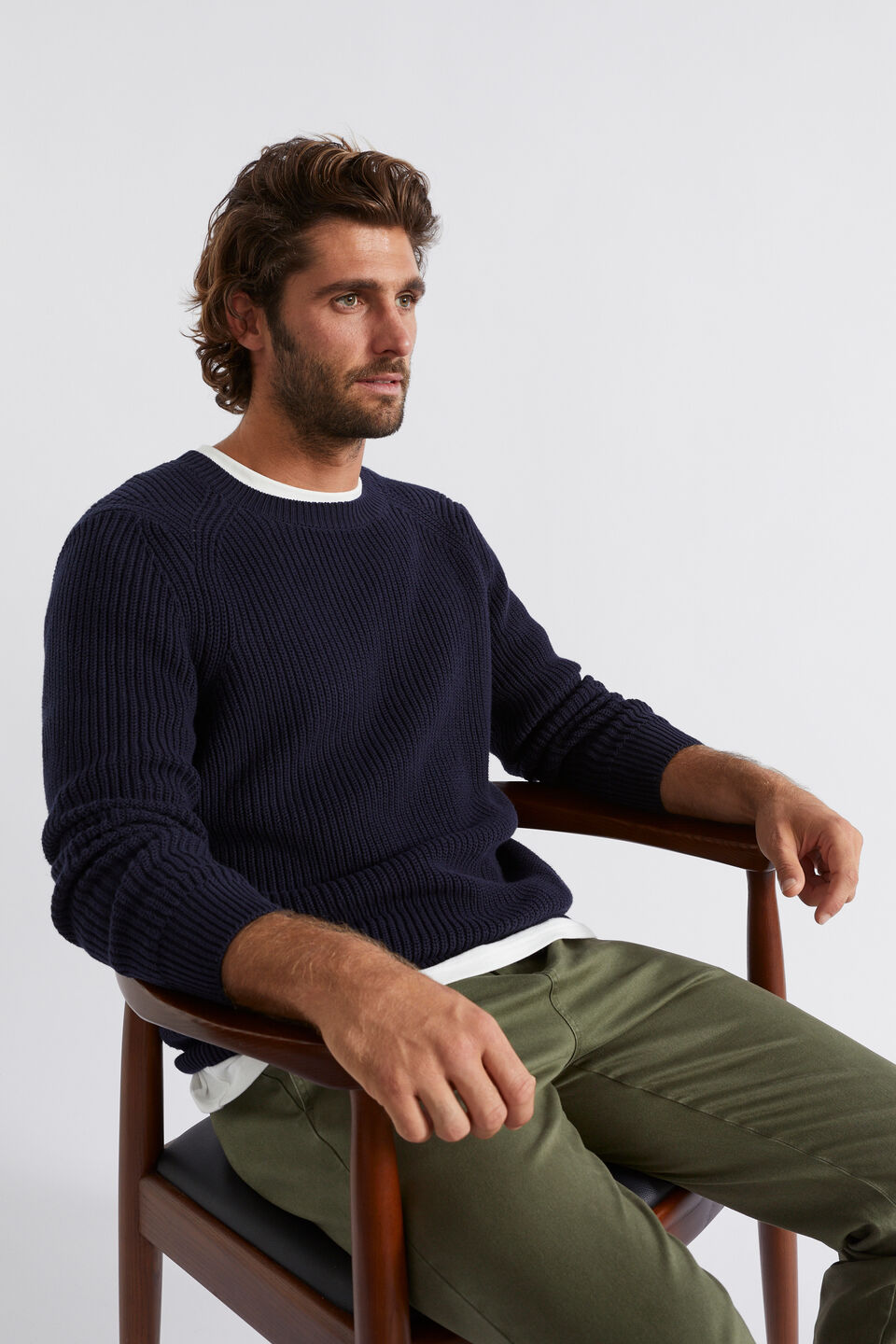 Raglan Knit Sweater  Midnight Blue