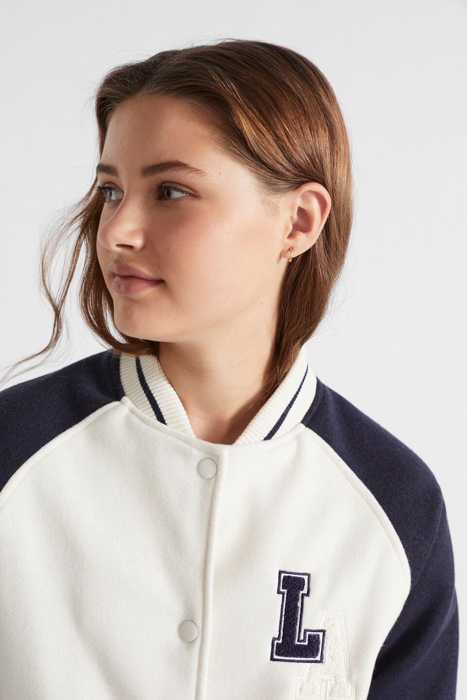 Varsity Bomber  Vintage Cream