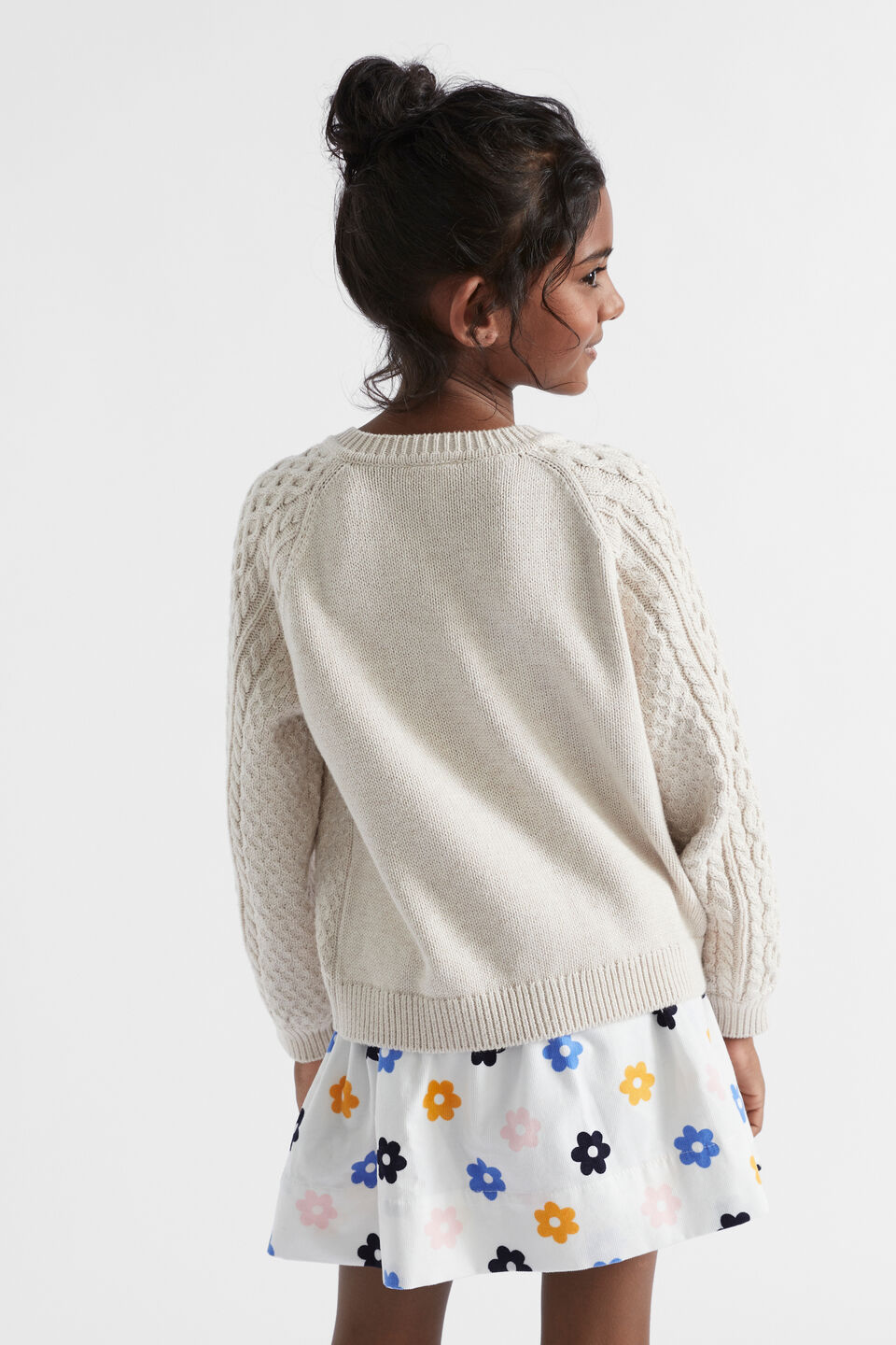Cable Knit Cardi  Oat Marle