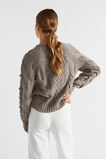 Twist Pom Pom Cable Knit  Hazel Vanilla Twist  hi-res