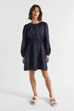 Linen Elasticated Mini Dress  Midnight Sky  hi-res