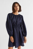Linen Elasticated Mini Dress  Midnight Sky  hi-res