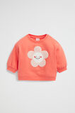 Chenille Flower Sweat  Coral  hi-res
