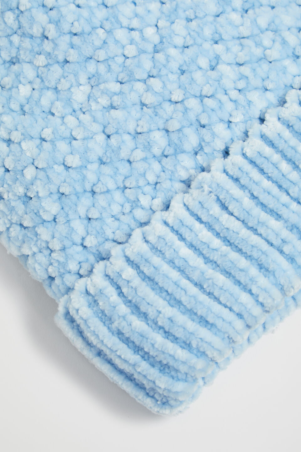 Velvet Chenille Beanie  Pale Blue