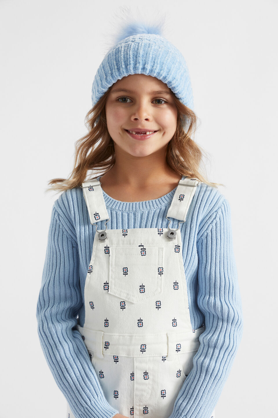 Velvet Chenille Beanie  Pale Blue