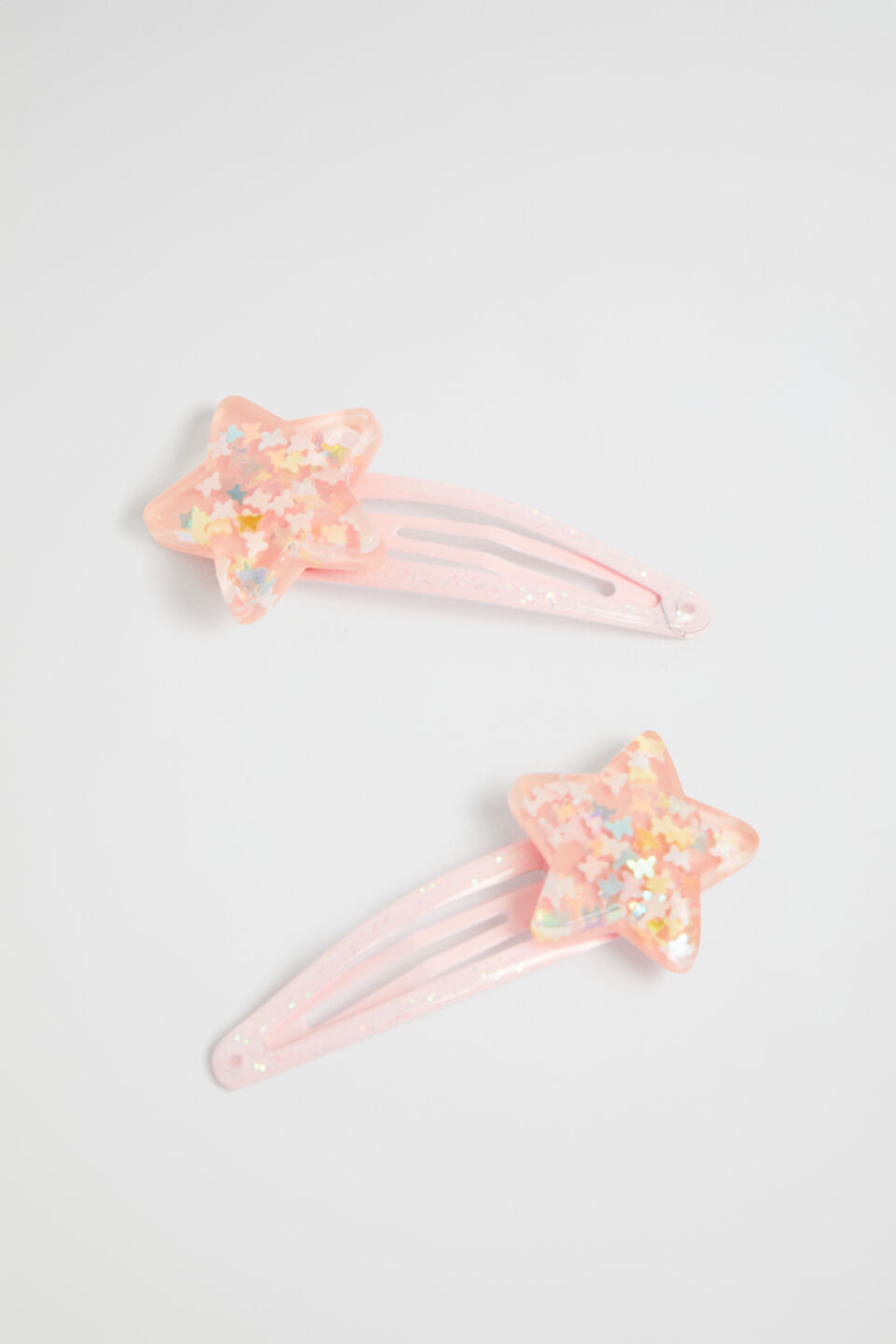 Glitter Resin Star Snap  Dusty Rose