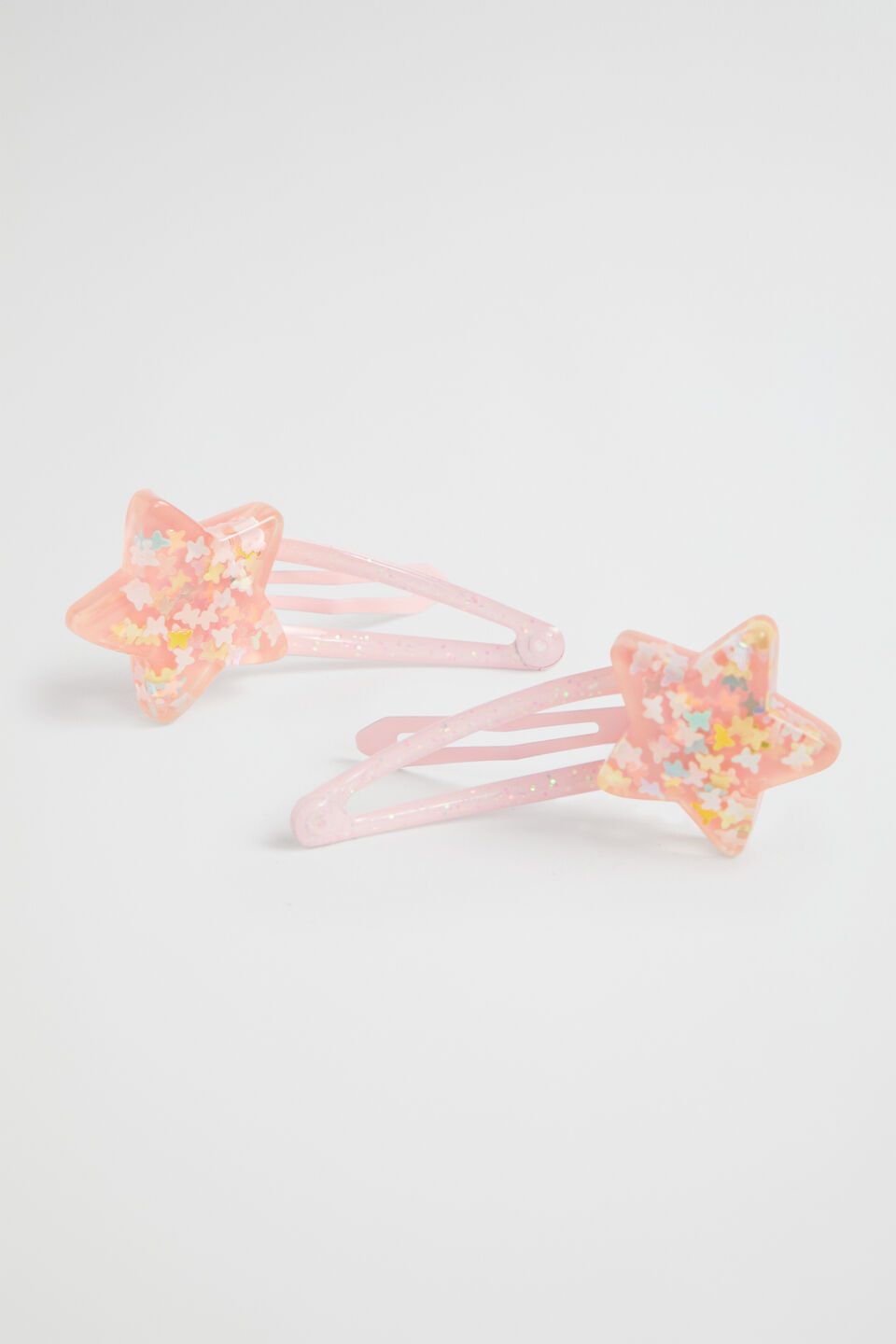 Glitter Resin Star Snap  Dusty Rose