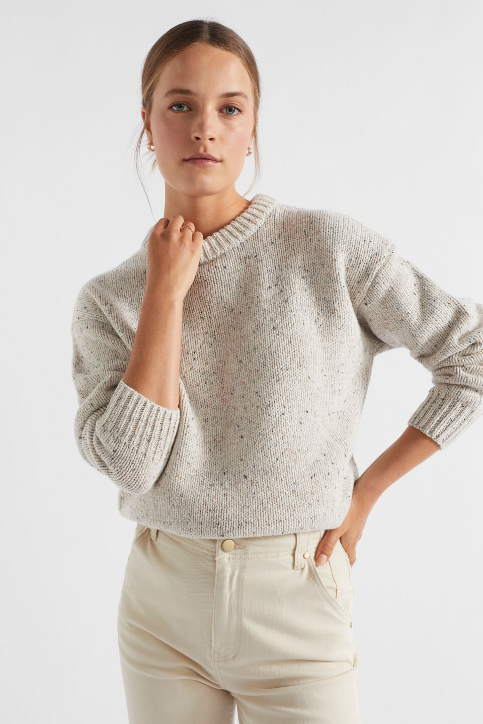 Fleck Oversized Knit  Vanilla Cream Fleck