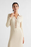 Polo Tipping Detail Knit Midi Dress  Vanilla Cream  hi-res