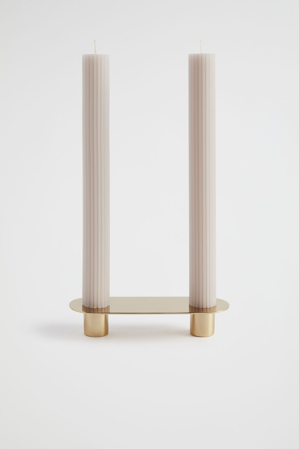 Ribbed Candle Set of 2  Magnolia