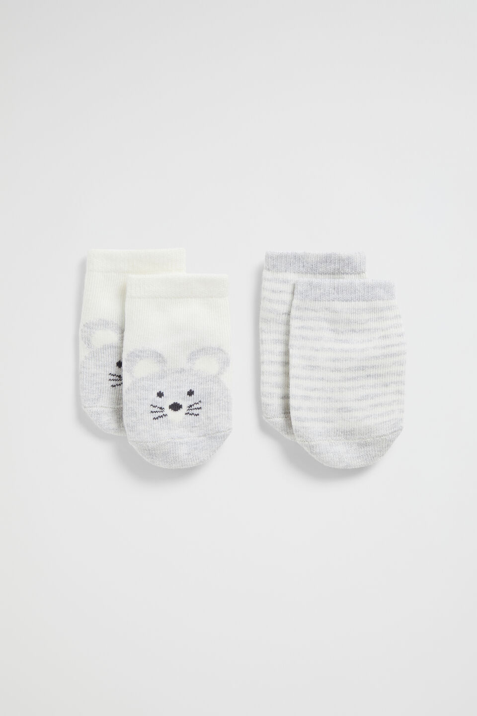 Mouse Sock 2 Pack  Light Grey Marle