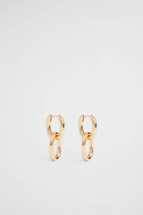 Double Link Earring  Gold  hi-res