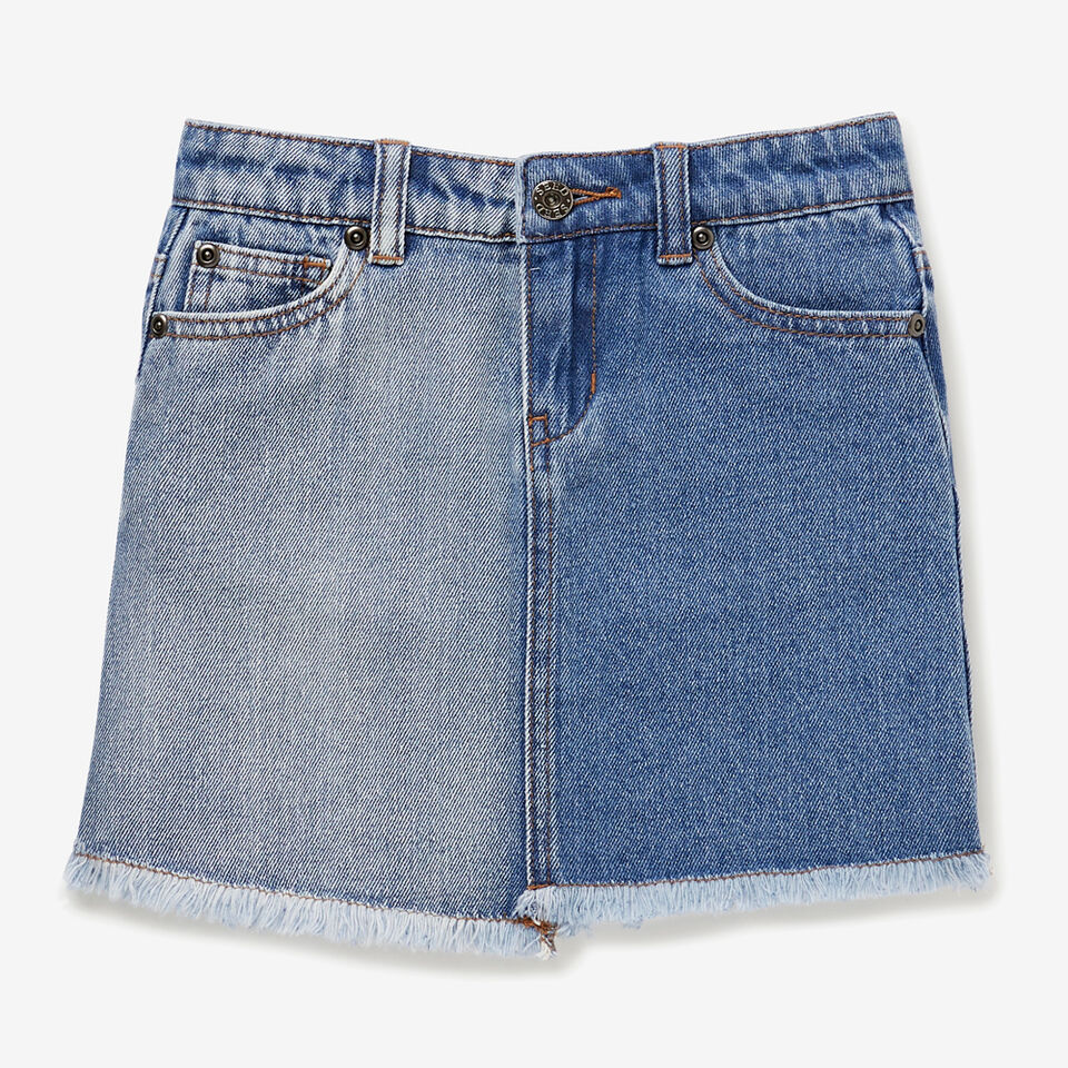 Panel Denim Skirt  