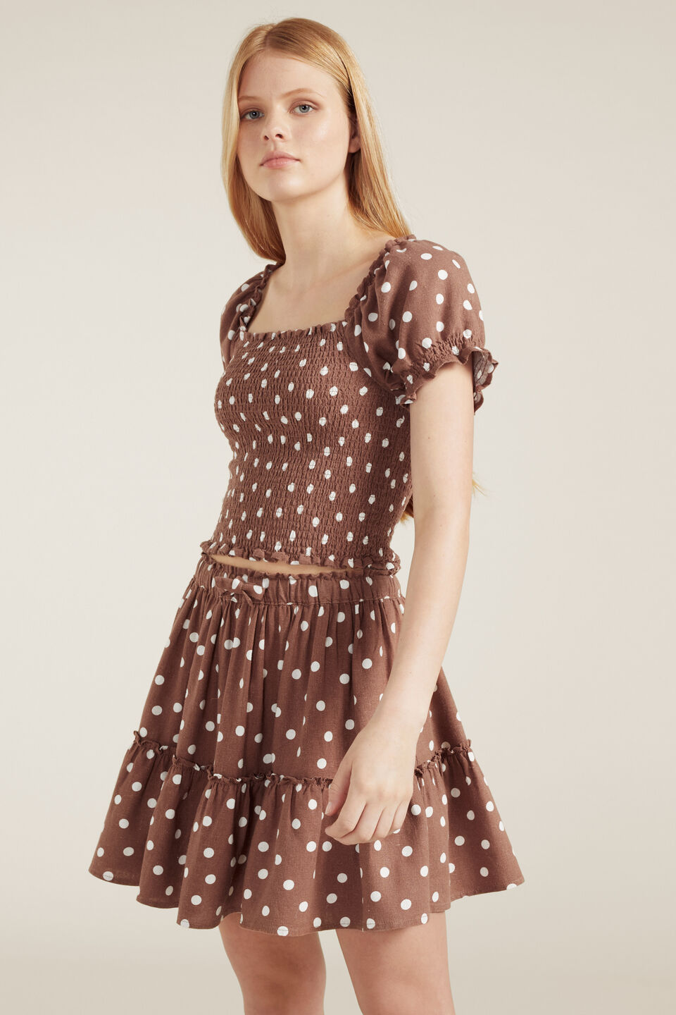 Linen Smocked Top  