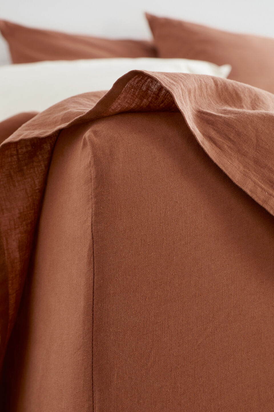 Alba King Fitted Sheet  Burnt Brick