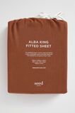 Alba King Fitted Sheet  Burnt Brick  hi-res