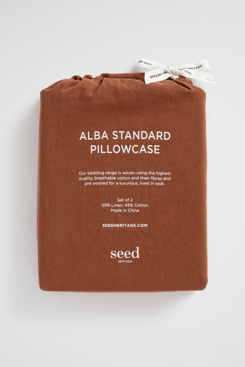 Alba Standard Pillowcase  Burnt Brick