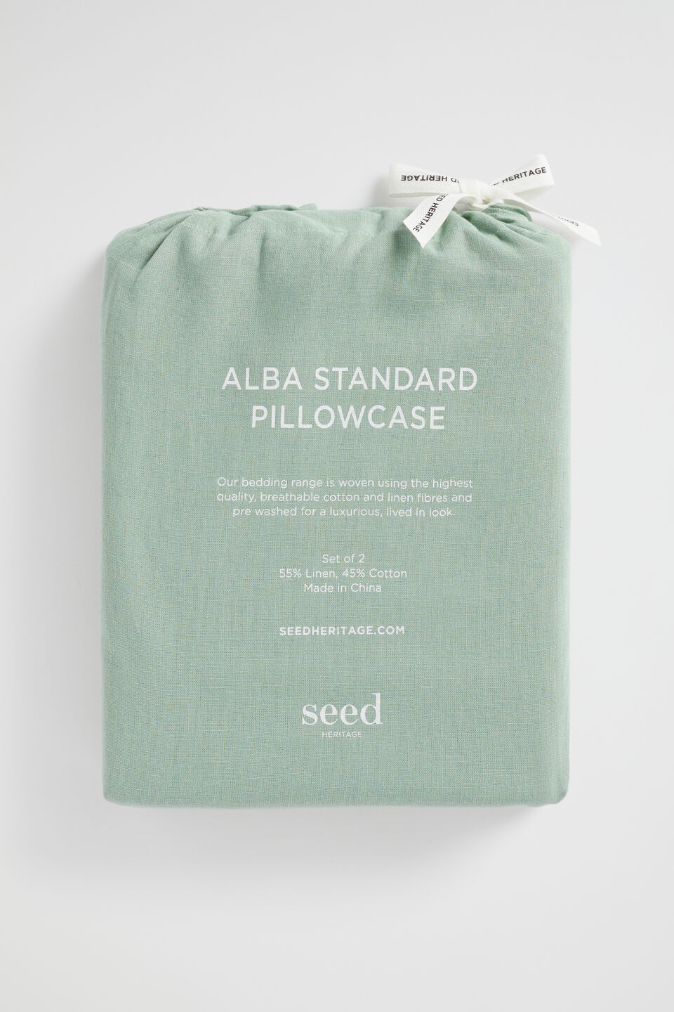 Alba Standard Pillowcase  Sage Green