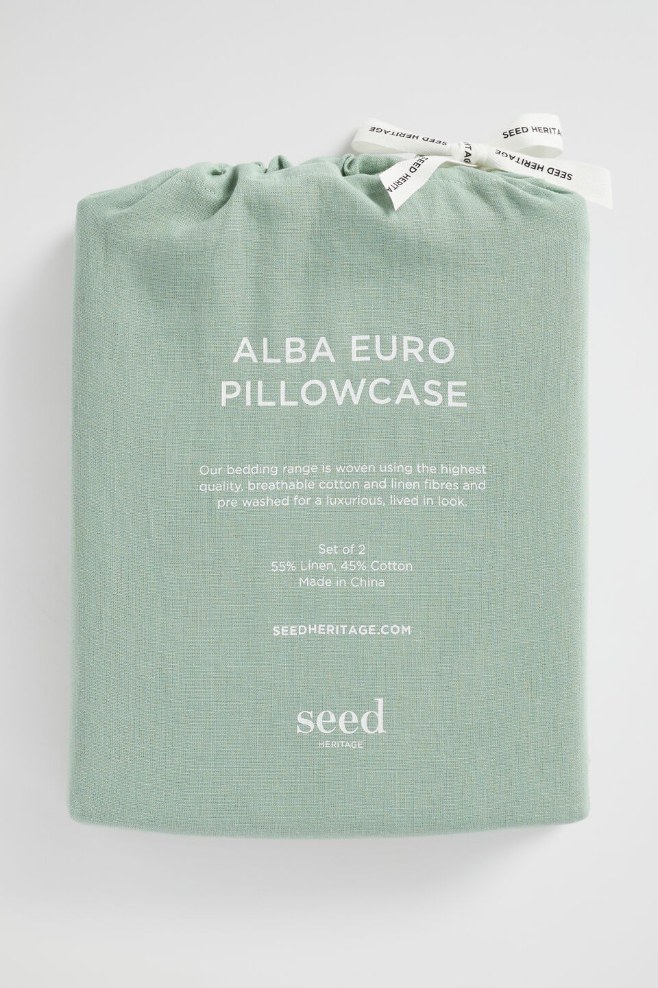 Alba Euro Pillowcase  Sage Green
