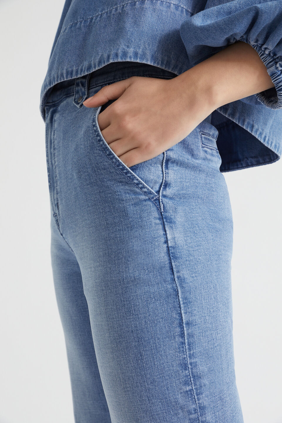 Wide Leg Denim Pant  Harmony Blue
