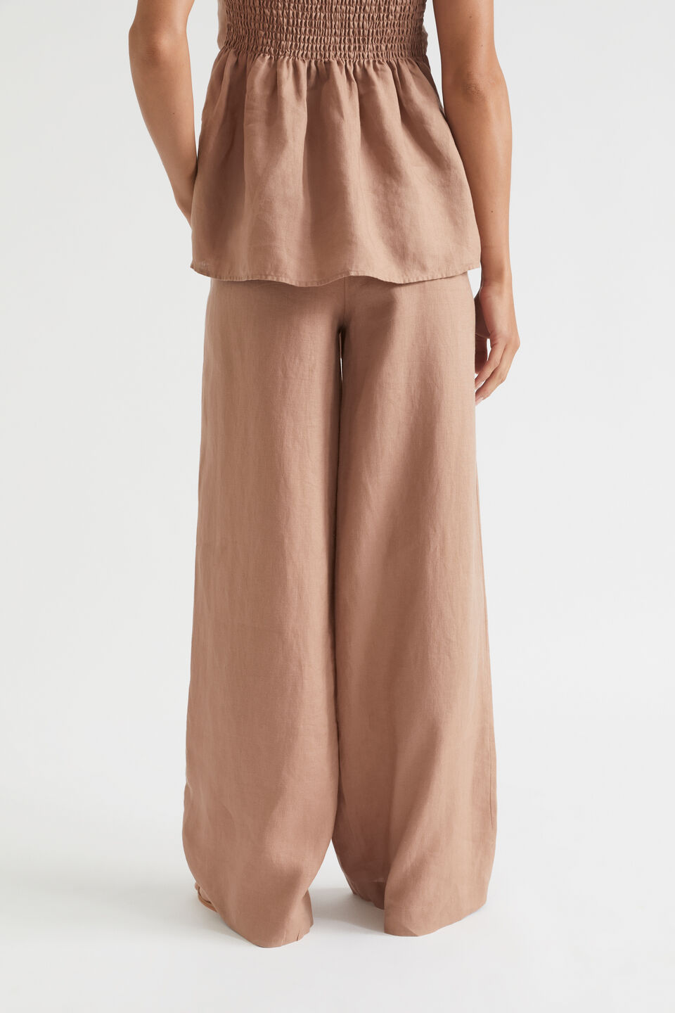 Core Linen Waisted Pant  Rose Taupe