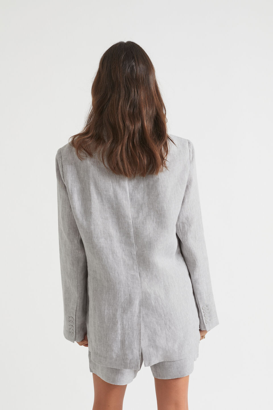 Linen Blazer  Grey Sky Cross Dye