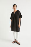 Linen Tie Up Kaftan  Black  hi-res