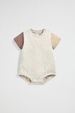 Spliced Tee Romper  Oat Marle  hi-res