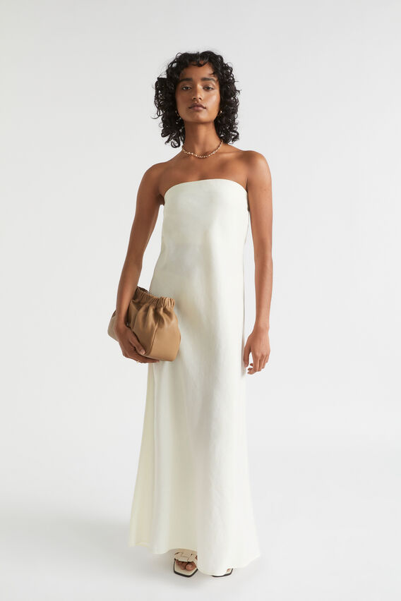 Rouched Leather Clutch  Cashew  hi-res