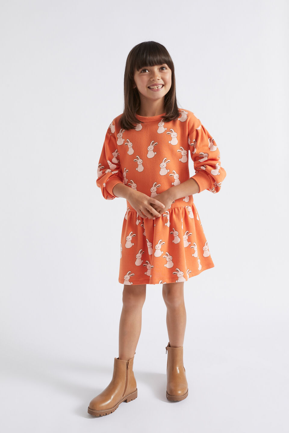 Bunny Yardage Dress  Apricot