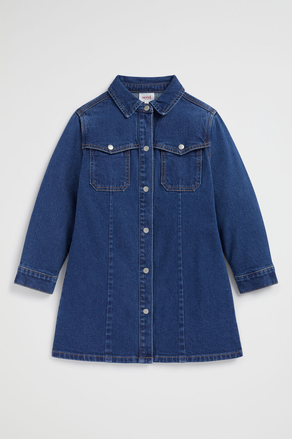 Collared Denim Dress  Indigo