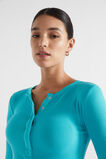 Core Rib Henley Top  Peacock Blue  hi-res