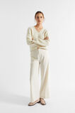 Wool Blend Belt Pant  Vanilla Cream  hi-res