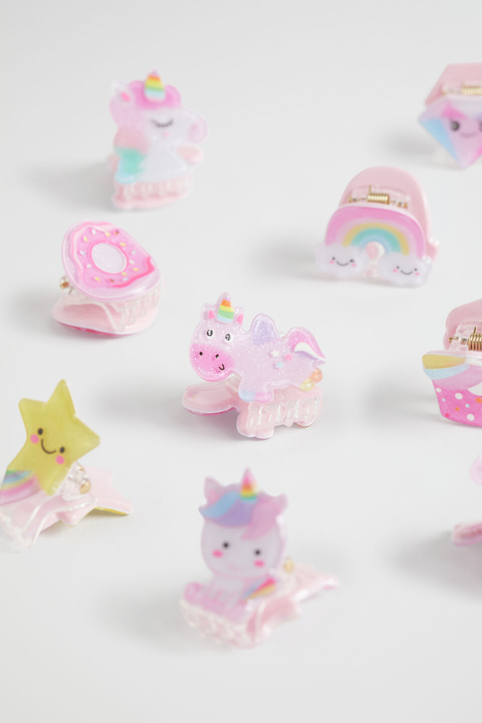 Winter Unicorn Hair Clip Tub  Multi