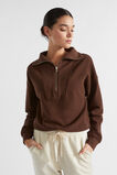 Reverse Terry Zip Thru Sweat  Hot Chocolate  hi-res