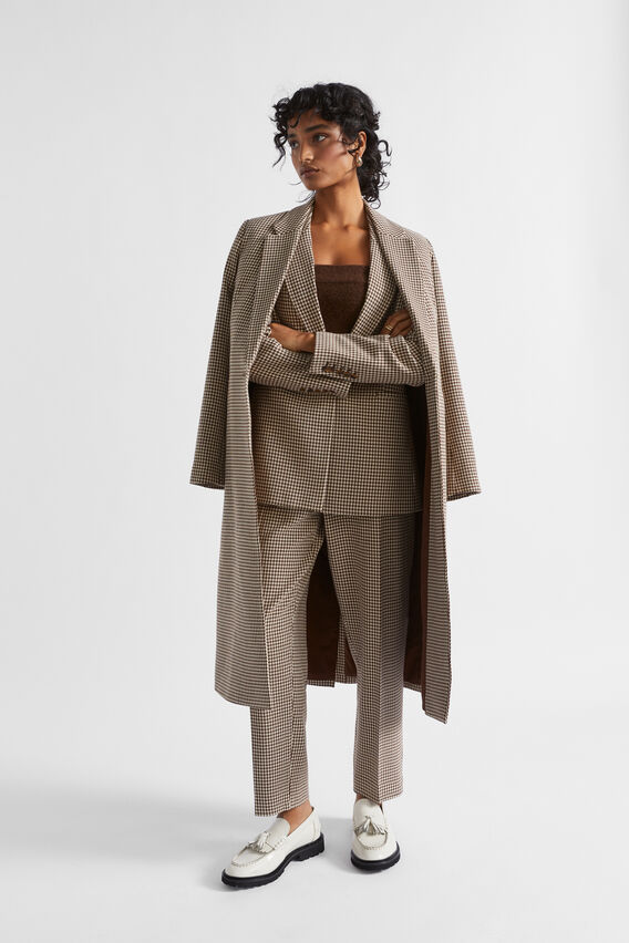 Houndstooth Pleat Front Pant  Hot Chocolate Houndstooth  hi-res