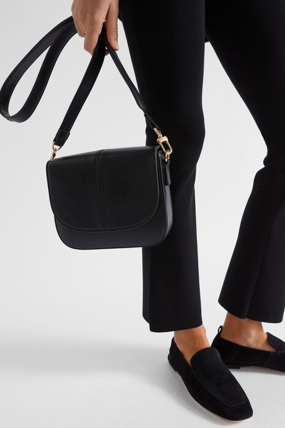 Logo Saddle Bag  Black