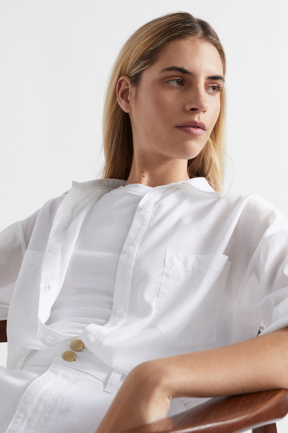 Voile Relaxed Shirt  Whisper White