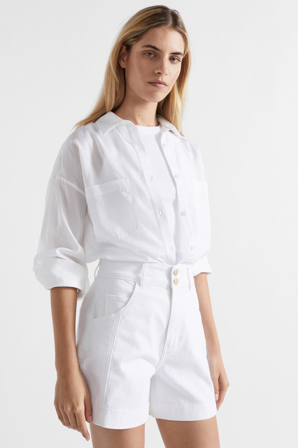 Voile Relaxed Shirt  Whisper White