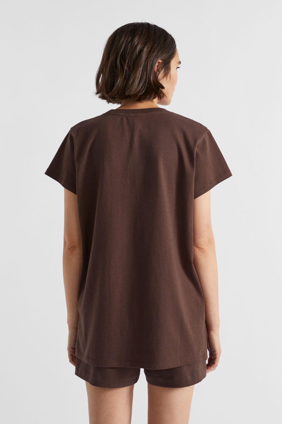 Logo Printed Crew Tee  Deep Raisin