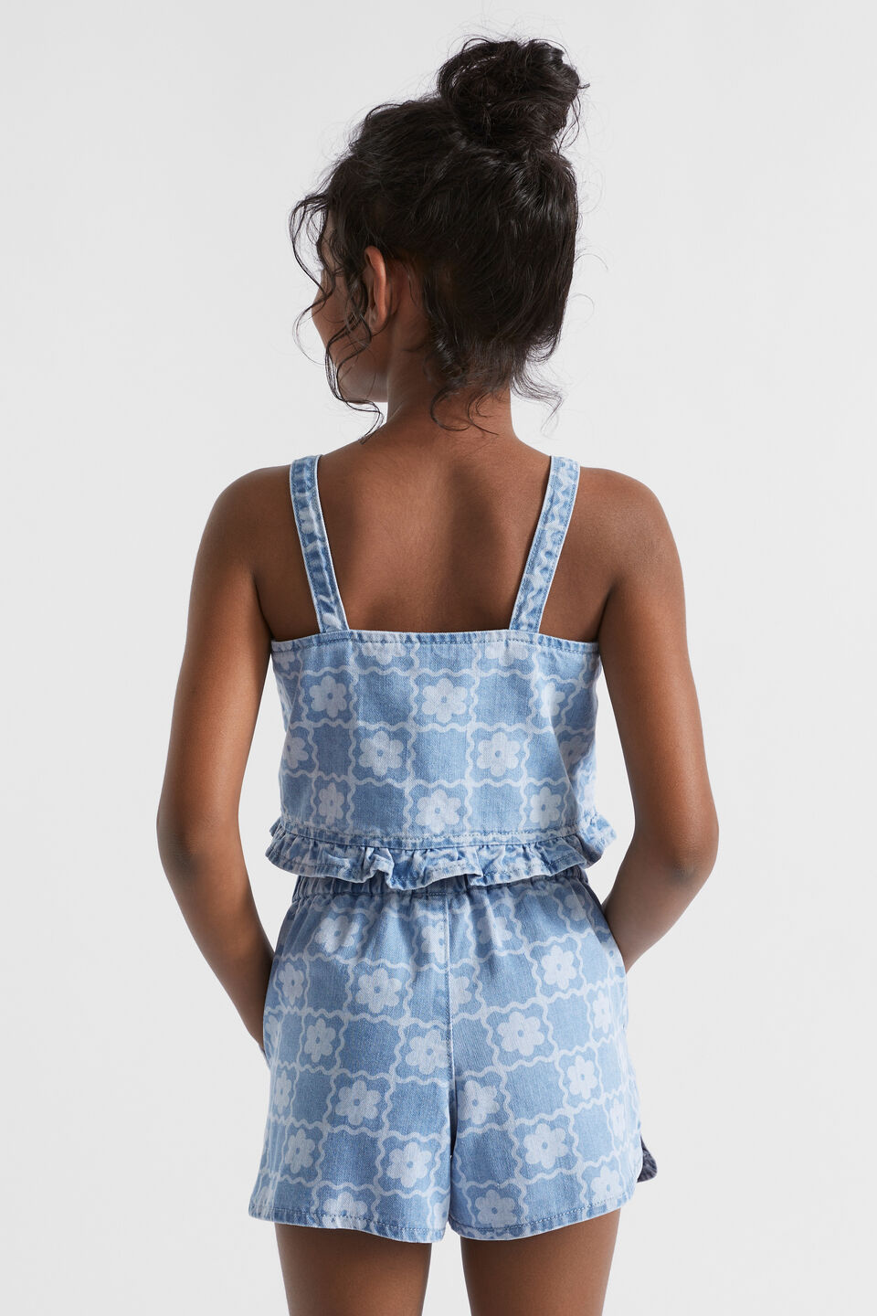Daisy Check Cami  Clean Blue Wash