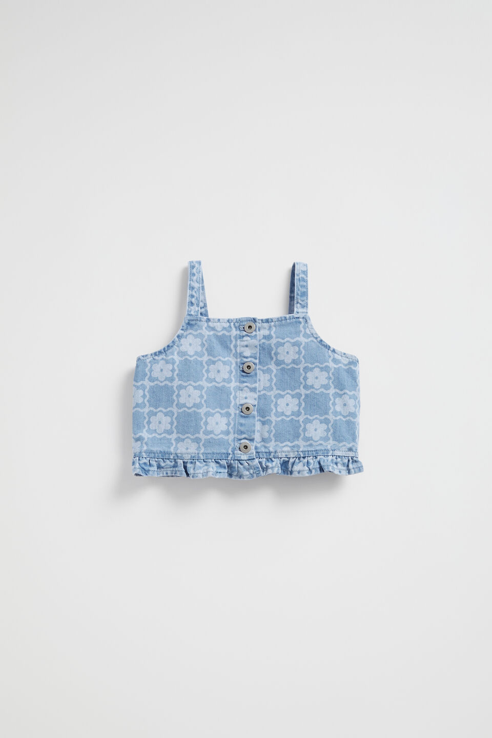 Daisy Check Cami  Clean Blue Wash